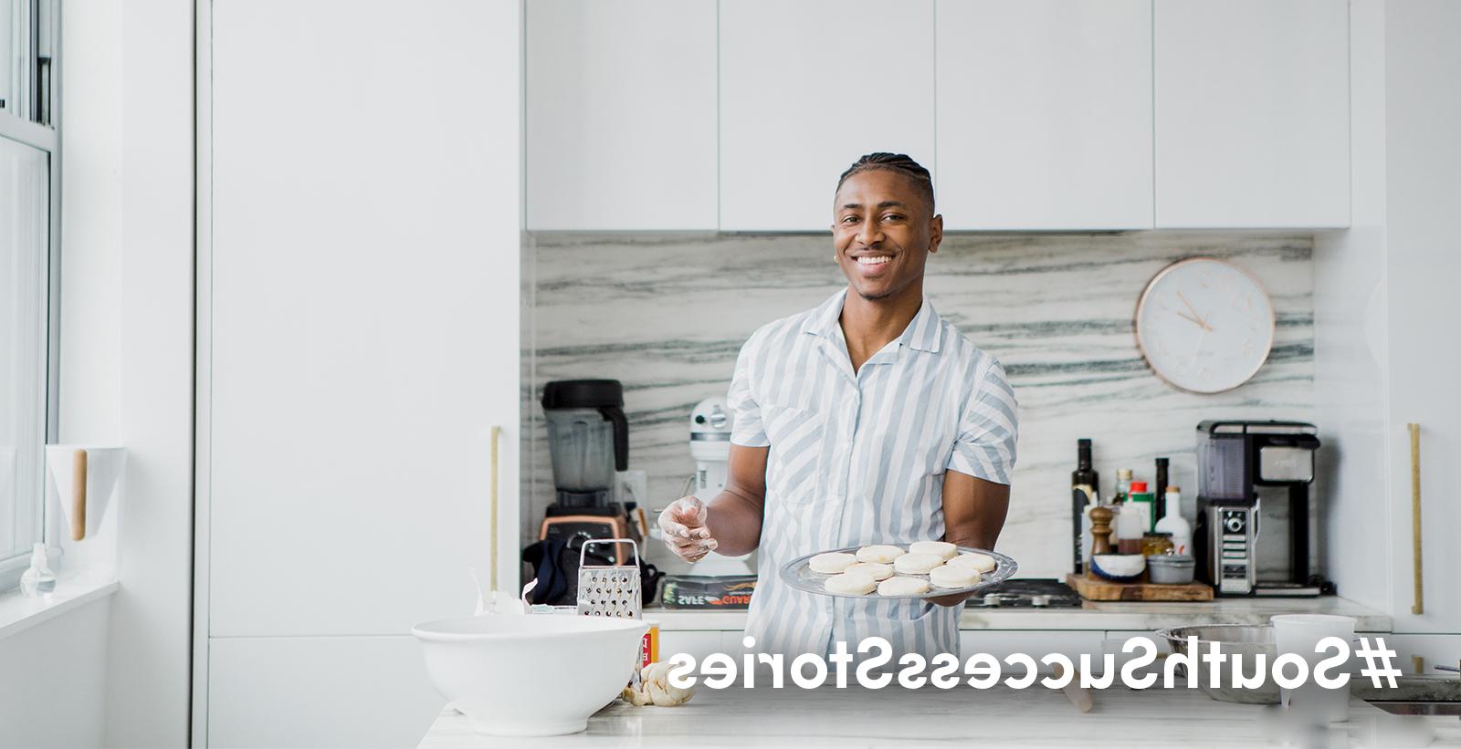 Devin Epps, a 2018 graduate of the Mitchell College of Business, works as a food stylist on contract with the Food Network and is in the process of building his own company. “I see myself as a storyteller, and hopefully that will translate into whatever I'm drawn to.”